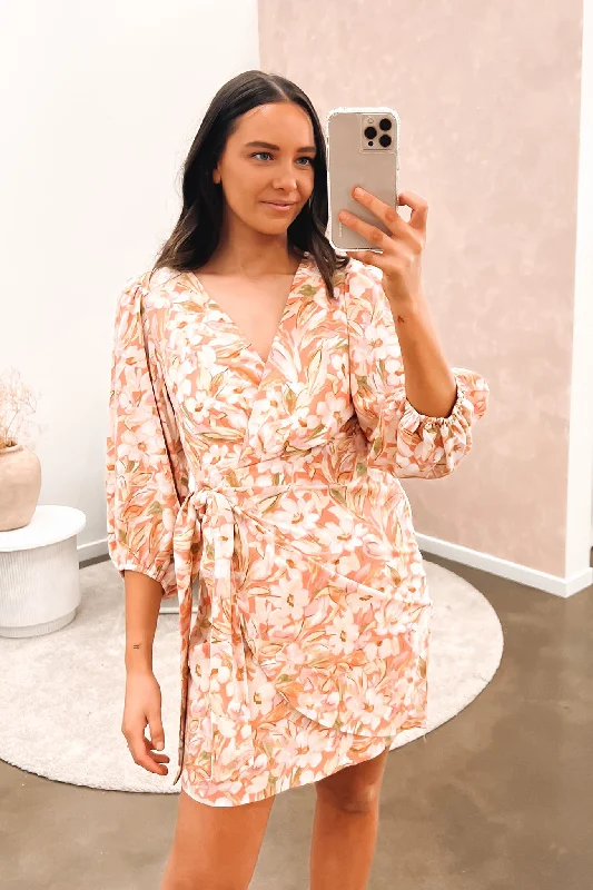 women's off-the-shoulder dressesAlba Mini Dress Pink Floral