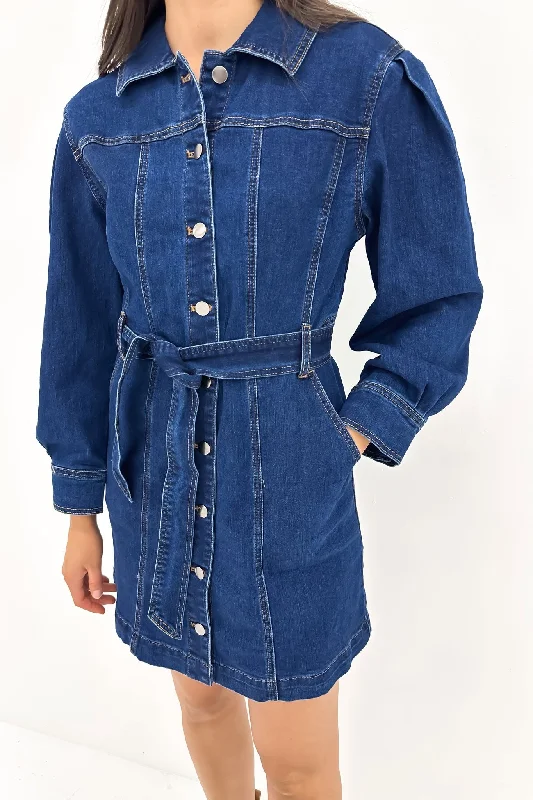 Custom DressJaydence Denim Mini Dress Indigo