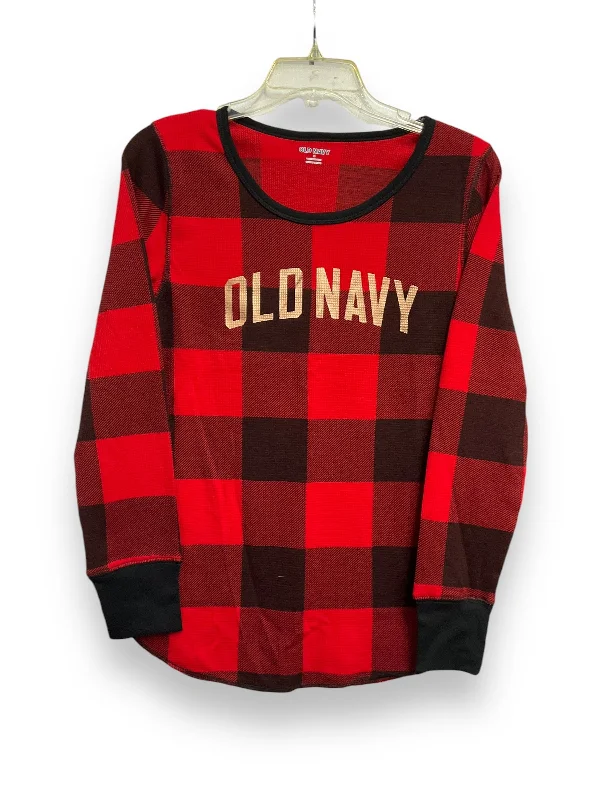 women's tops for those who want to add a pop of color to their outfitsTop Long Sleeve By Old Navy In Plaid Pattern, Size: M