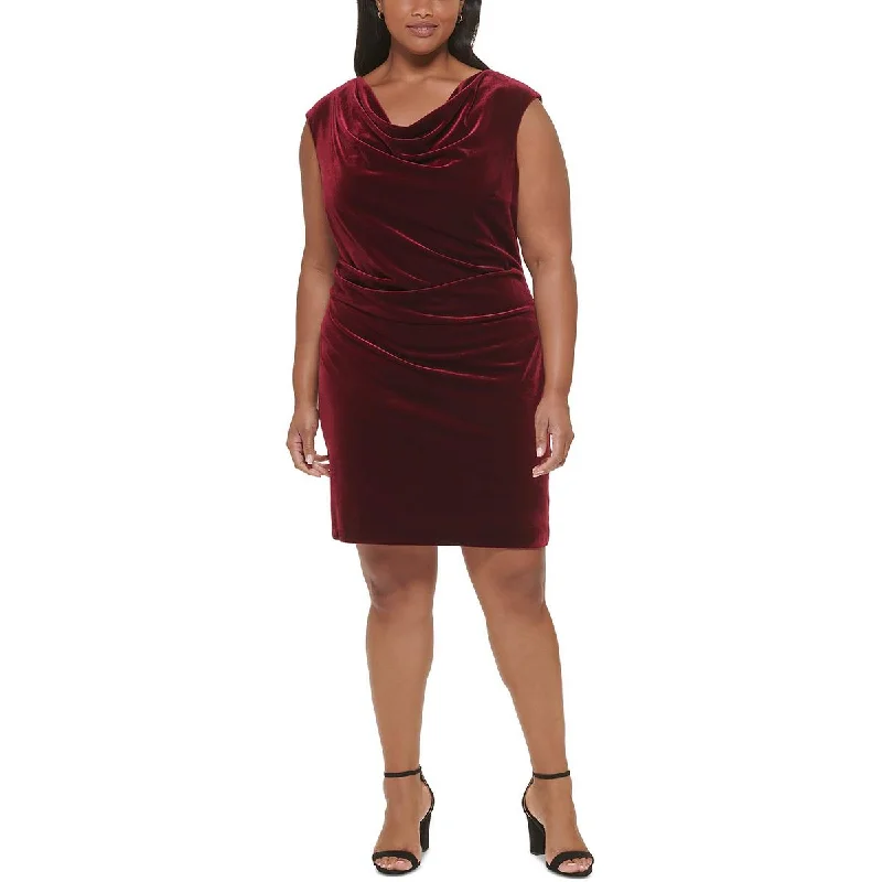 women's mother of the bride dressesJessica Howard Womens Plus Velvet Mini Cocktail and Party Dress