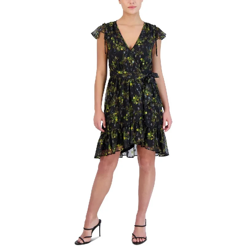 Statement DressLaundry by Shelli Segal Womens Printed Mini Wrap Dress