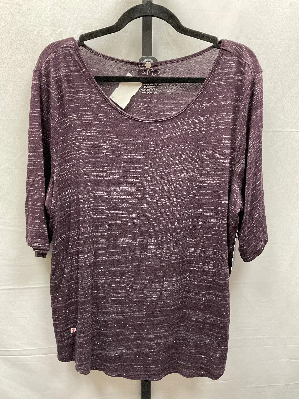 women's tops with lace-up frontsPurple Top 3/4 Sleeve Apt 9, Size Xxl