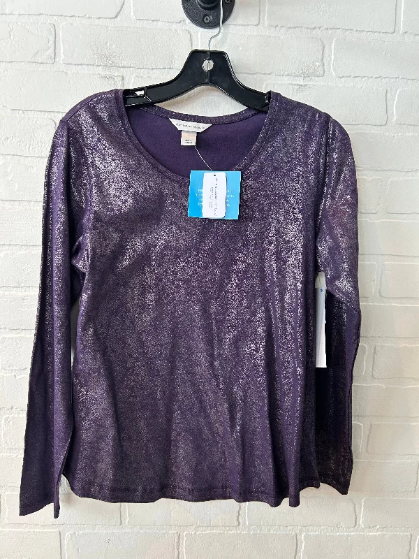 women's tops for those who want to add a bit of flair and personality to their looksTop Long Sleeve By Christopher And Banks In Purple, Size: S