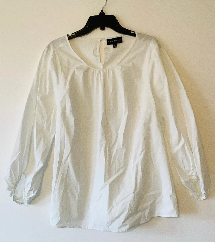 women's tops with cinched waistsTop Long Sleeve By Lane Bryant In White, Size: L