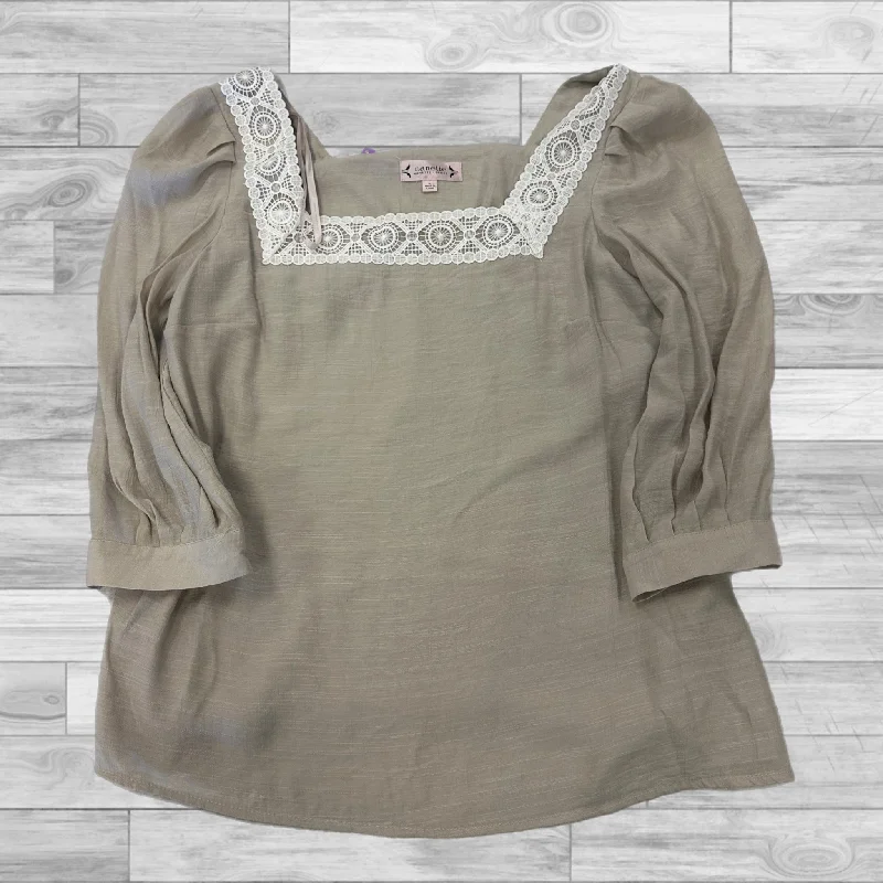 women's tops for those who refuse to compromise on styleTan Top 3/4 Sleeve Nanette Lepore, Size M