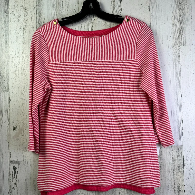 women's tops for those who want to create outfits that reflect their personal style and sense of fashionPink & White Top 3/4 Sleeve Chicos, Size S