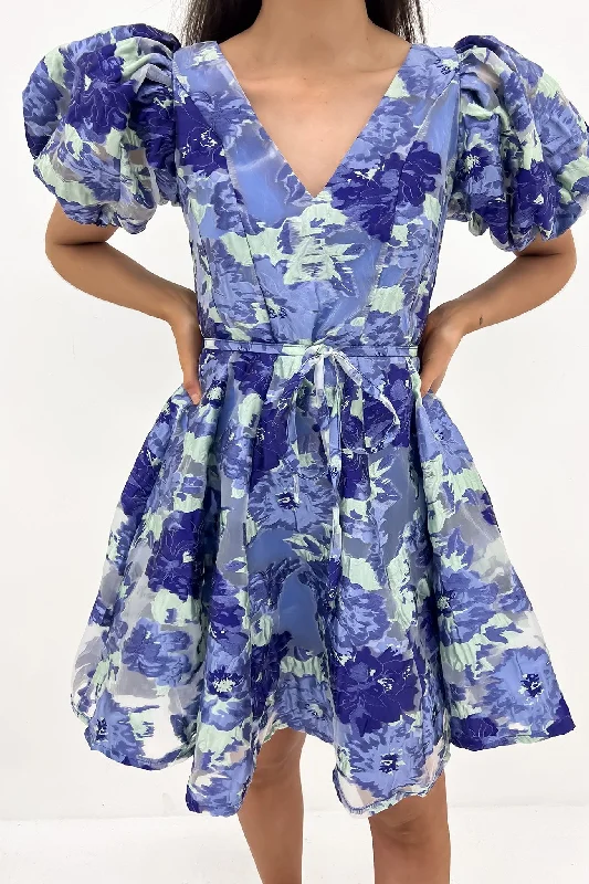 Crepe DressNya Mini Dress Blue Floral