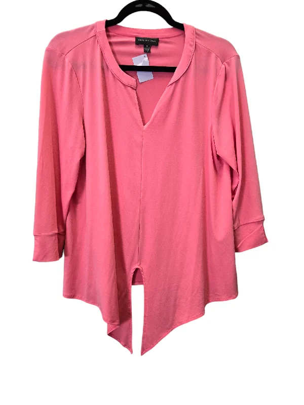 women's tops for those who love to shop for unique findsPink Top 3/4 Sleeve Investments, Size M