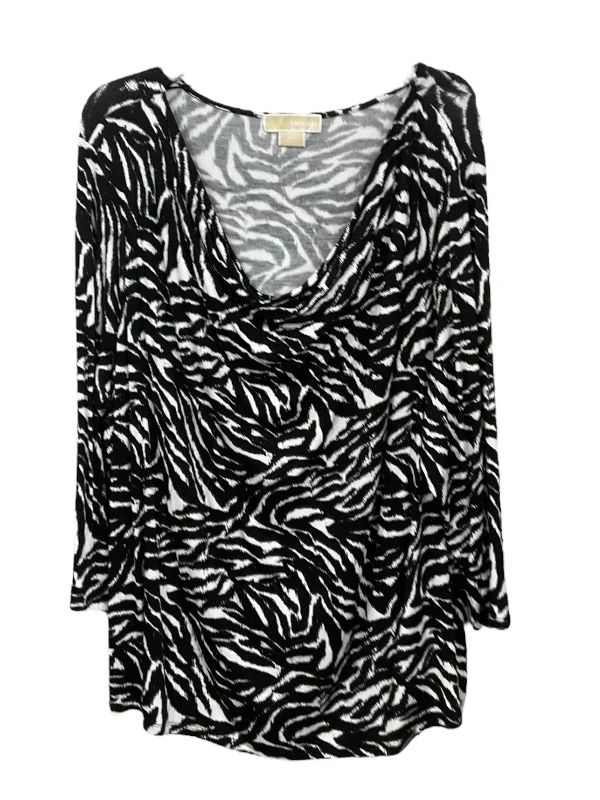 women's tops for those who want to create outfits that are both unique and memorableBlack Top 3/4 Sleeve Michael By Michael Kors, Size 3x