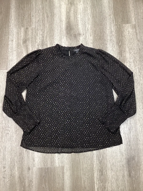 women's tops for those who want to show off their figure in a flattering wayTop Long Sleeve By Rachel Zoe In Black, Size: Xl