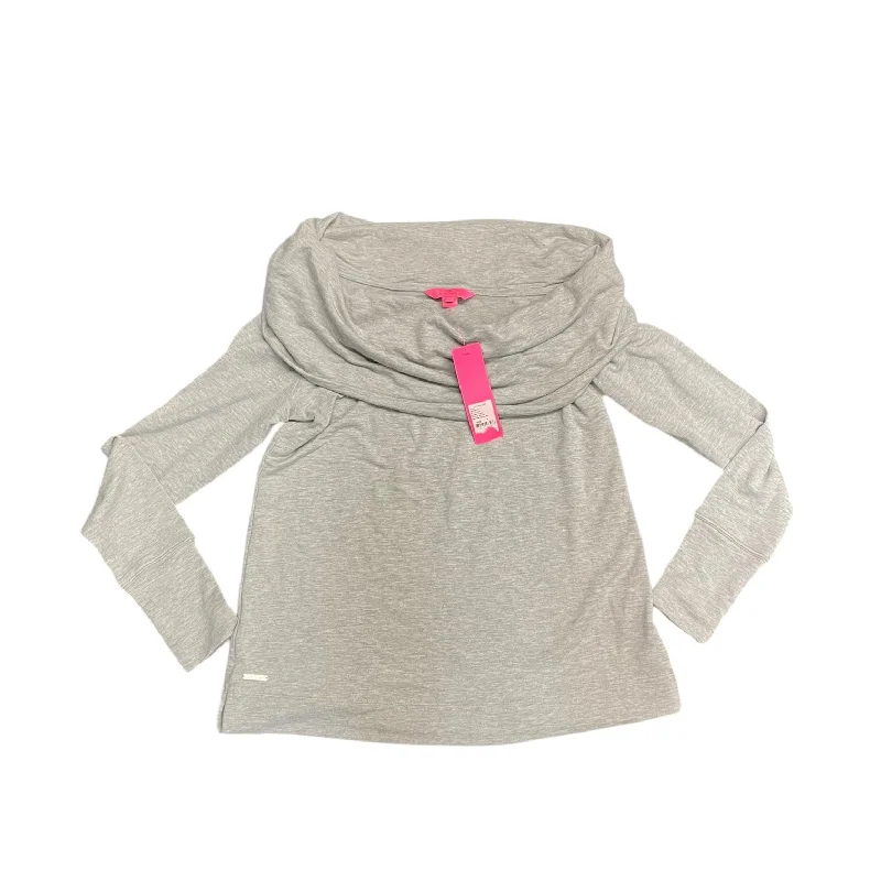 women's tops with flutter sleevesTop Long Sleeve By Lilly Pulitzer In Grey, Size: S