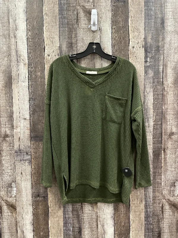 women's tops for boho-chic stylesTop Long Sleeve By Cme In Green, Size: M