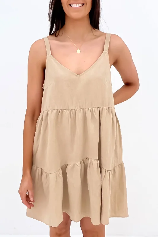 women's mini dressesDayla Mini Dress Beige