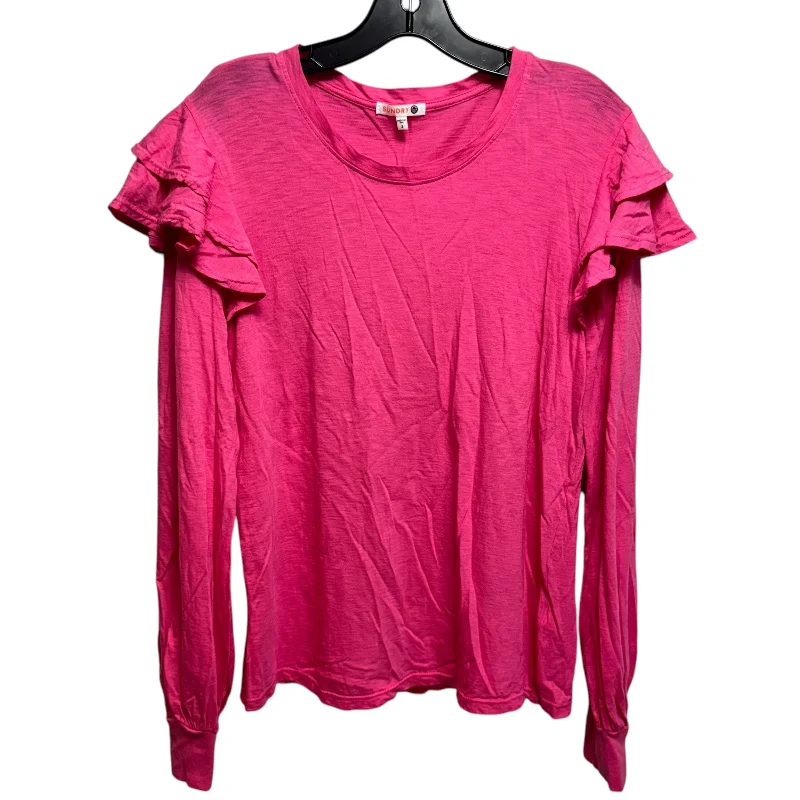 women's tops for those who want to invest in timeless piecesRuffle Shoulder Top Long Sleeve By Sundry In Pink, Size: 2