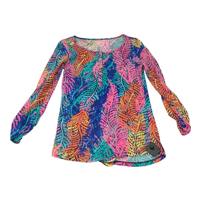 women's tops for cozy nights inTop Long Sleeve Designer By Lilly Pulitzer In Multi-colored, Size: Xs