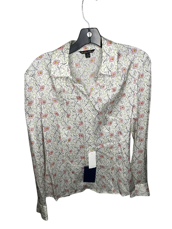 women's tops with spaghetti straps and deep V-necksTop Long Sleeve By Brooks Brothers In Floral Print, Size: S