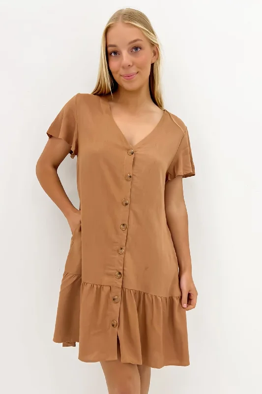 Casual Chic DressKayla Mini Dress Tan