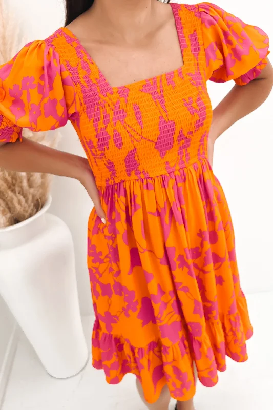 Nursing DressMelissa Mini Dress Orange Pink