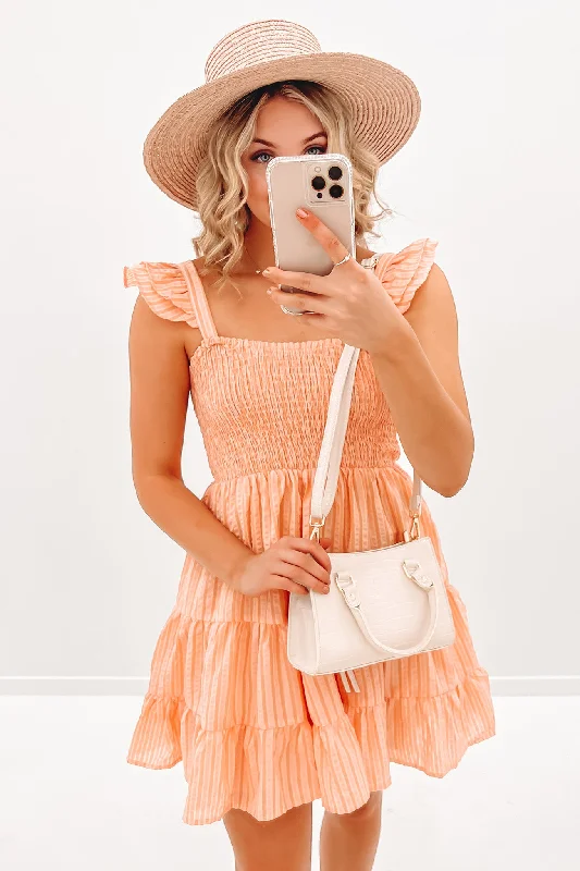 Tea-Length DressElosie Mini Dress Orange Pink