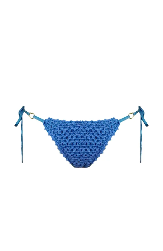 Patterned Female SwimwearVera Blue Crochet  Bikini Bottom