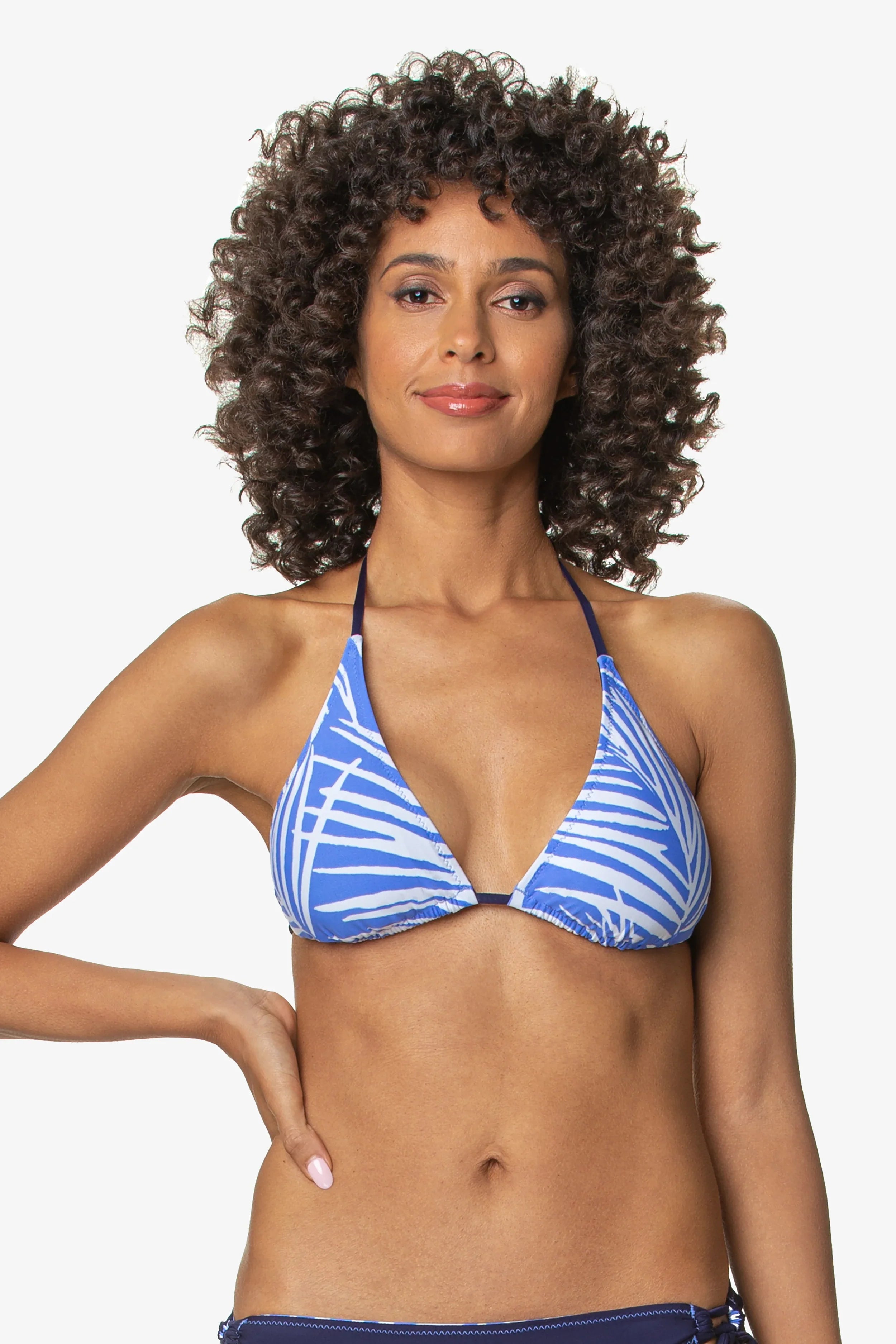 Breathable Sarong FemaleReversible String Bikini Top  |  South Seas Blue Periwinkle