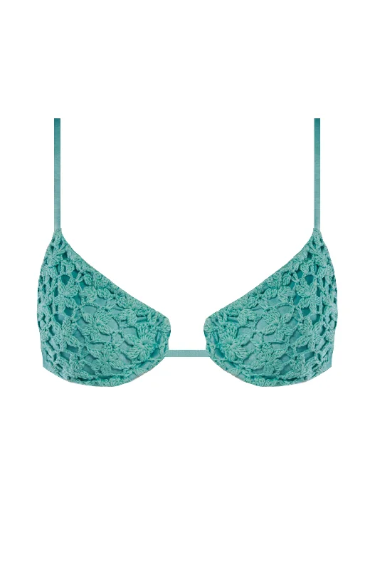 Quick-Dry Cover-Up FemaleSavanah Mint Knitted Bikini Top