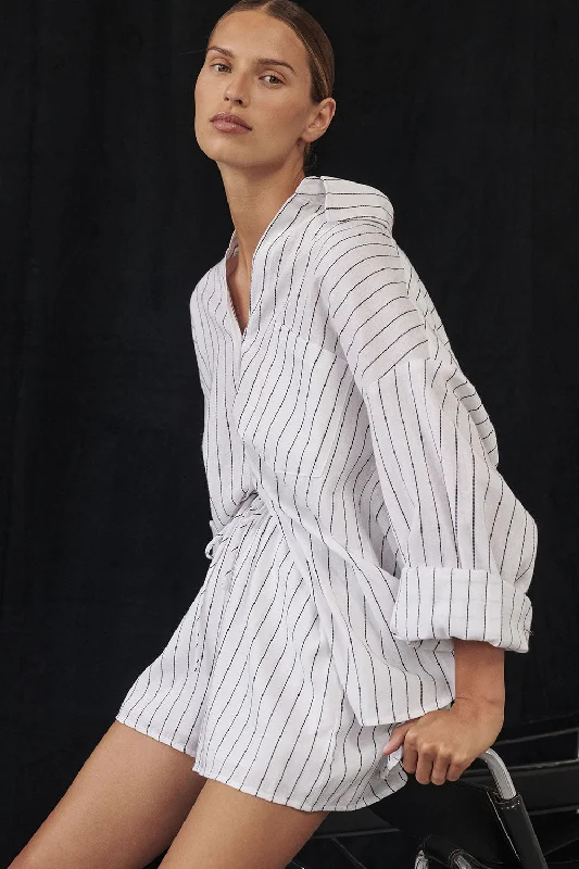 women's tops for those who want to create outfits that are both trendy and timelessOLLIE WHITE STRIPE SHIRT