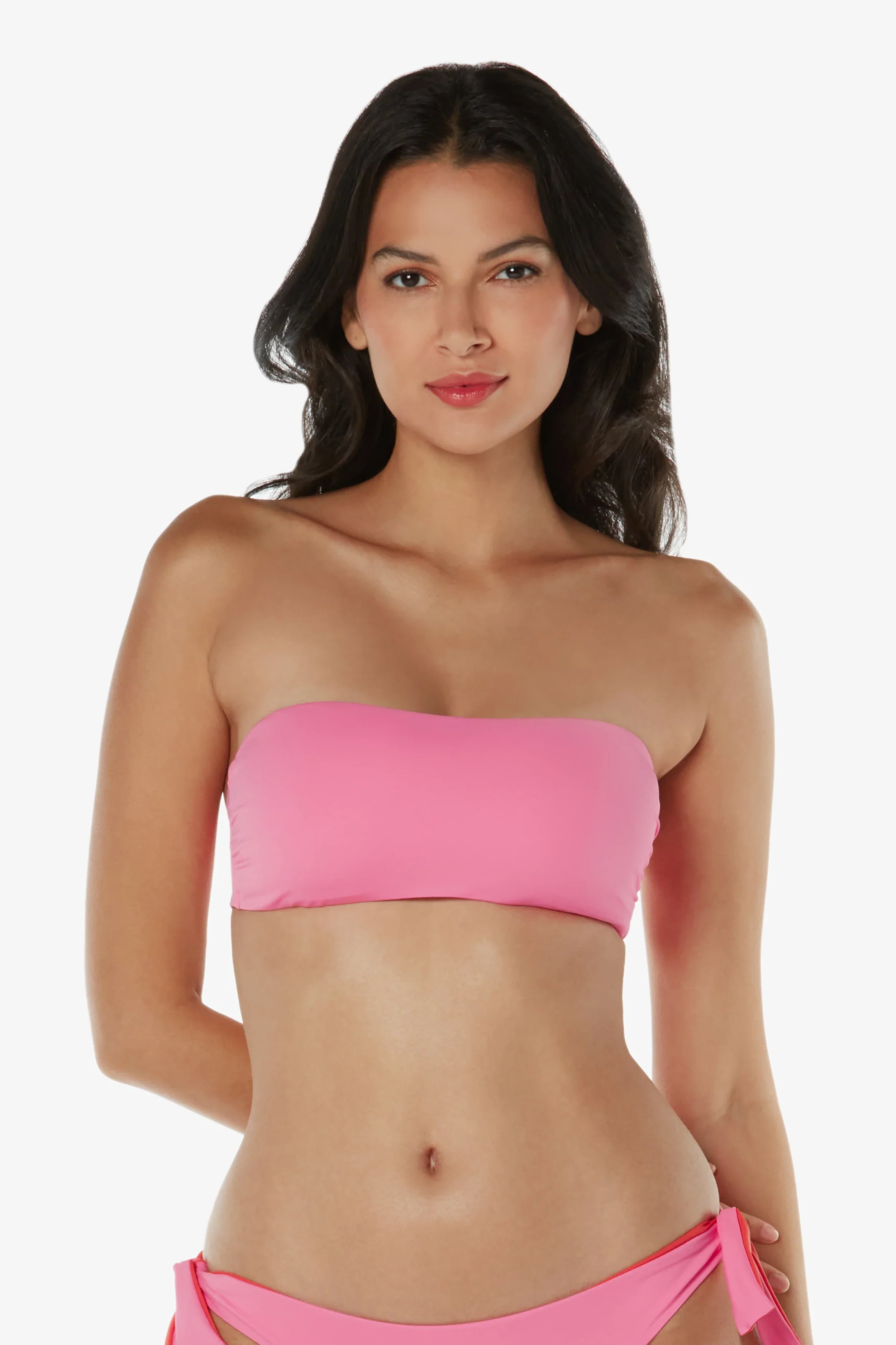 Ruffled One-Piece FemaleBandeau Top  |  Pink Coral