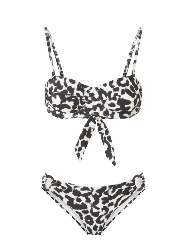 Separates Female SwimwearNellie Top + Ring Trim Bottom in Mia Leopard