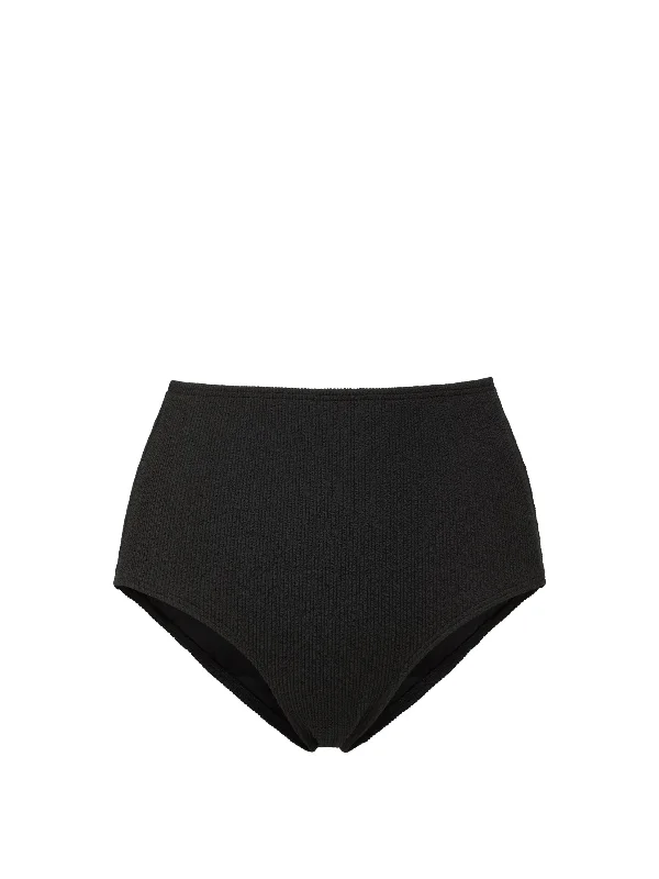 Halter Female SwimwearClassic High Waist Bottom Black Texture