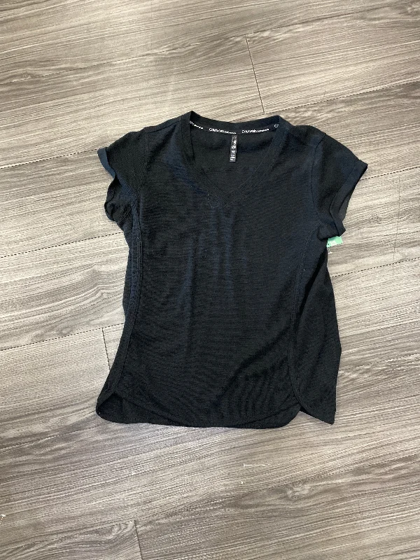 women's tops with sequin embellishmentsAthletic Top Short Sleeve By Calvin Klein Performance In Black, Size: S