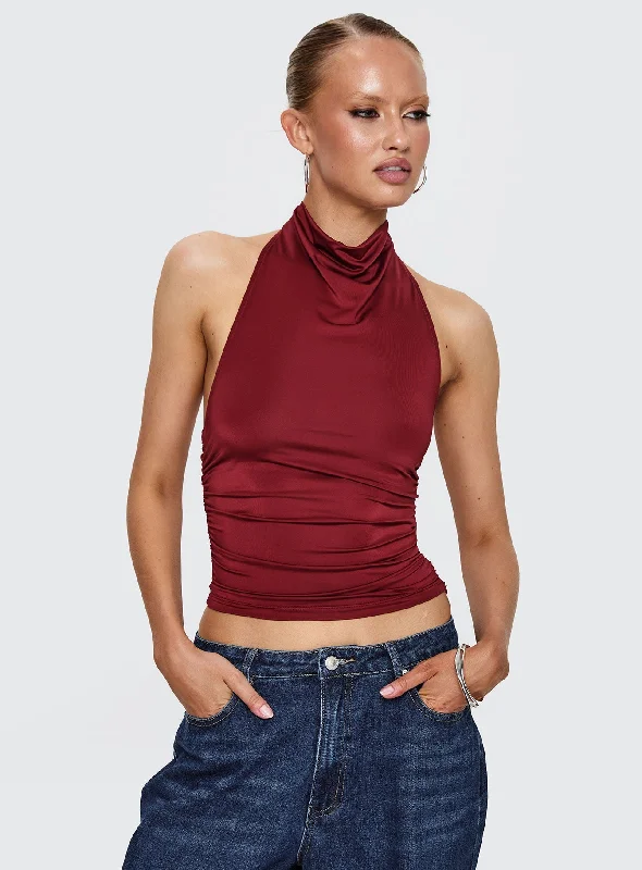 women's tops for everyday eleganceGiggle Top Burgundy