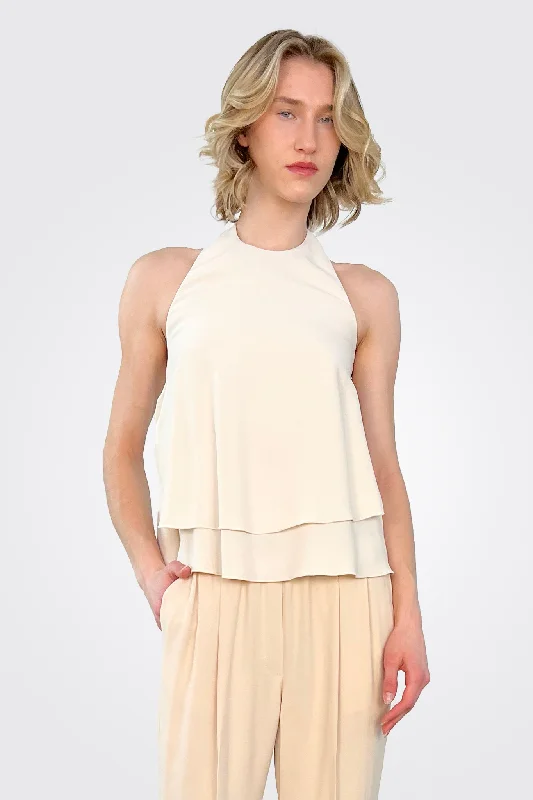 women's tops that offer a perfect blend of style, comfort, and affordabilityHalter Blouse - Tan