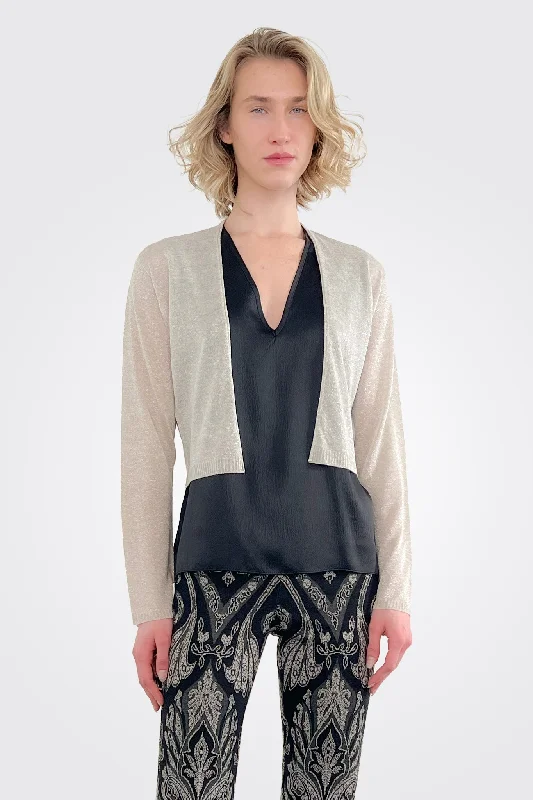 women's tops for those who love to mix and match prints and patternsOpen Cardigan - Grey