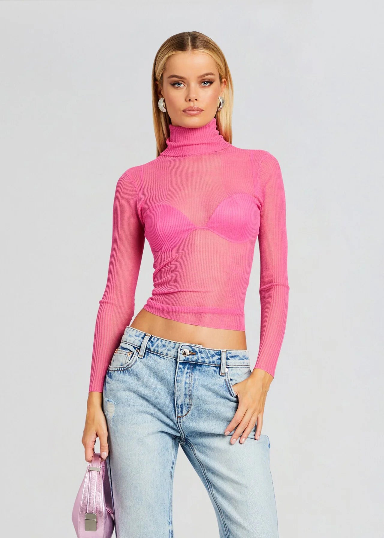 women's tops with geometric patternsPiper Sweater - Malibu Pink