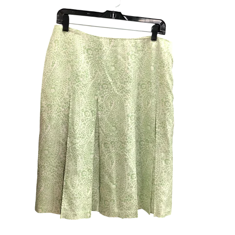 women's button-down high-slit skirts for weddingsSkirt Designer By Brooks Brothers In Green & White, Size: L