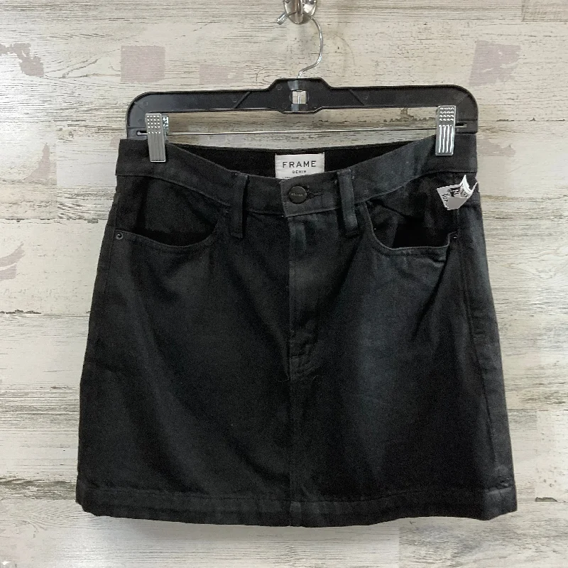 women's chiffon skirtsSkirt Mini & Short By Frame In Black Denim, Size: 2