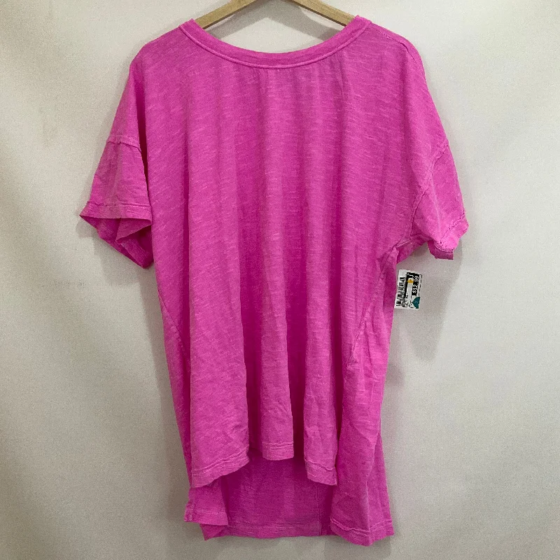 affordable women's topsTop Short Sleeve Basic By Pilcro In Pink, Size: Xl