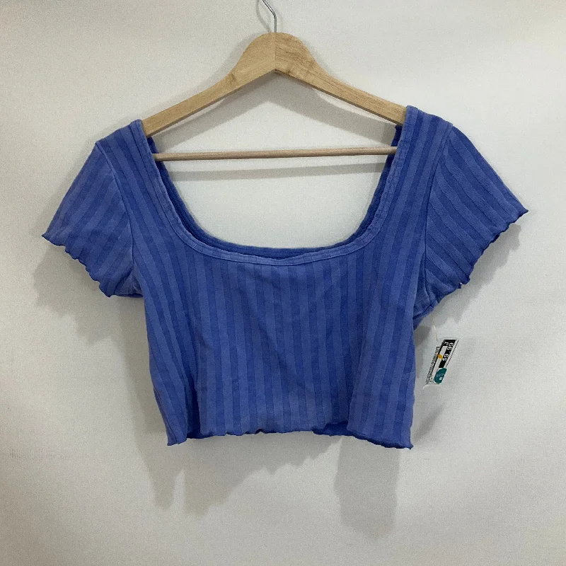 women's tops with sleeveless designsTop Short Sleeve By Aerie In Blue, Size: M