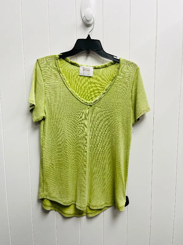 women's tops for summer festivalsTop Short Sleeve By BRAND BAZAR -  In Green, Size: M