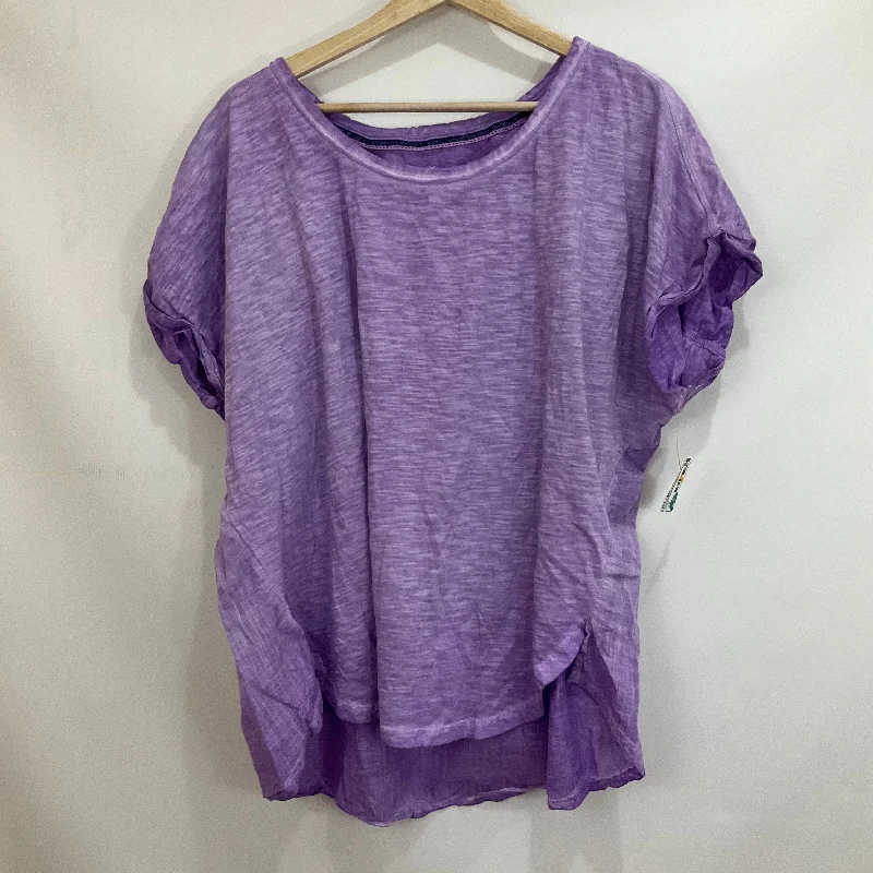 women's tops for those who want to show off their figure in a flattering wayTop Short Sleeve By Pilcro In Purple, Size: Xl