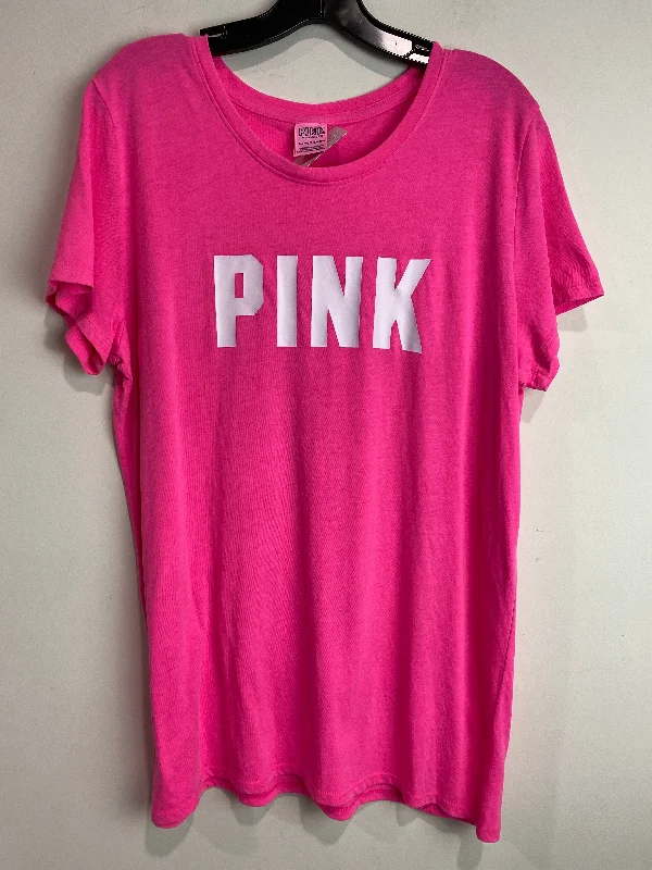 women's tops for business casual attireTop Short Sleeve By Pink In Pink, Size: Xl