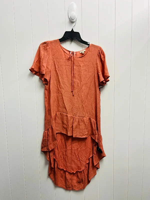 women's tops for those who want to make a fashion statementTunic Short Sleeve By Lily White In Orange, Size: M