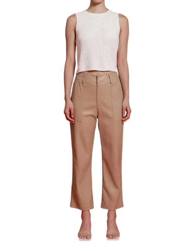 women's cargo pantsHaven Faux Leather Pants In Tan