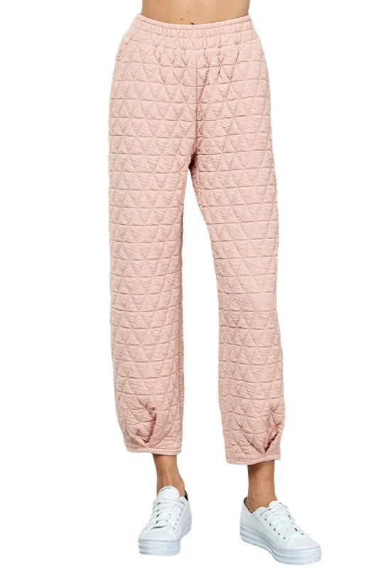 women's linen pantsQuilted Jogger In Blush