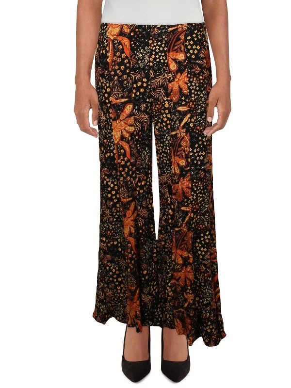 women's jogger pantsWomens High Rise Printed Wide Leg Pants