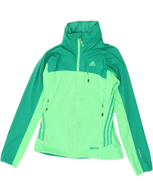 women's coats for those who love to mix and matchADIDAS Womens Windbreaker Jacket UK 10 Small Green Colourblock Polyester