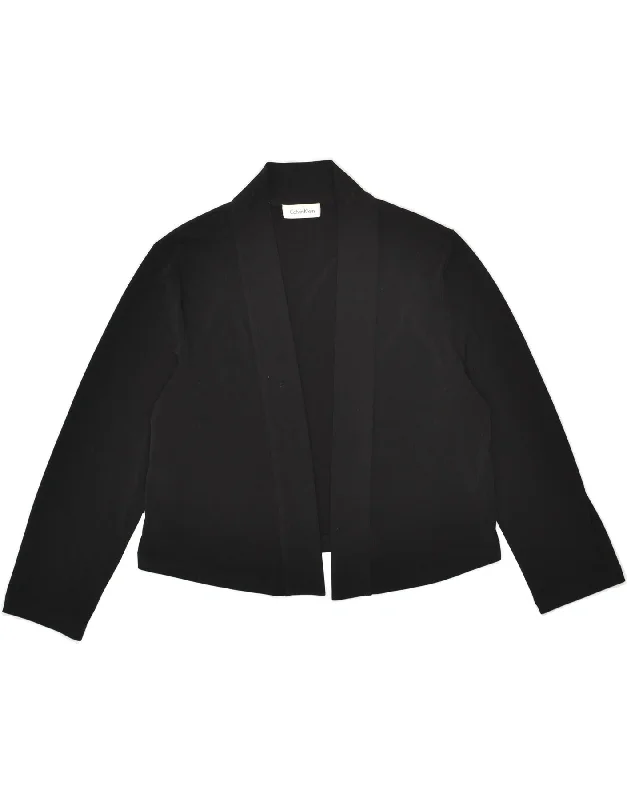 women's coats for those who love to experiment with fashionCALVIN KLEIN Womens Crop Open Blazer Jacket UK 12 Medium Black