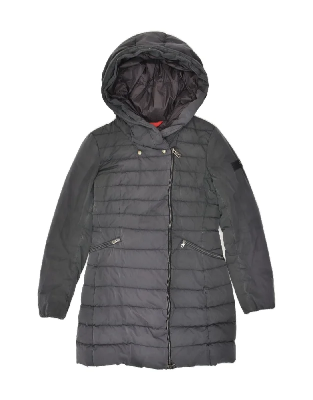 women's coats for smart casual looksPEUTEREY Womens Hooded Padded Coat IT 42 Medium Grey Polyester