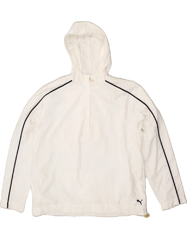 women's wool coatsPUMA Womens Hooded Anorak Jacket UK 14 Large White